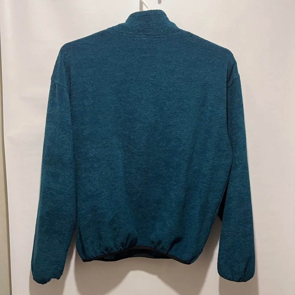 Vintage The North Face Fleece‎ Pullover 1/4 Zip Teal Blue Made in USA Size L